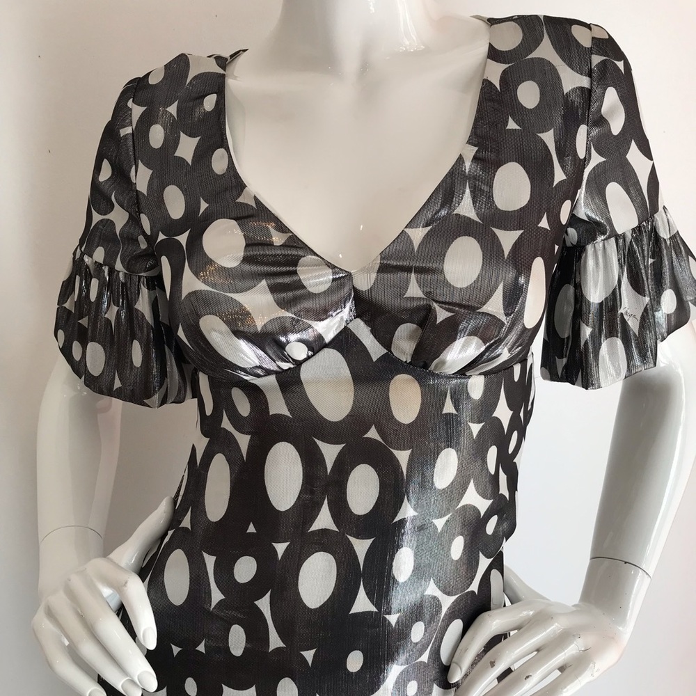 Shimmer Silk Blouse w/ hidden side zipper.